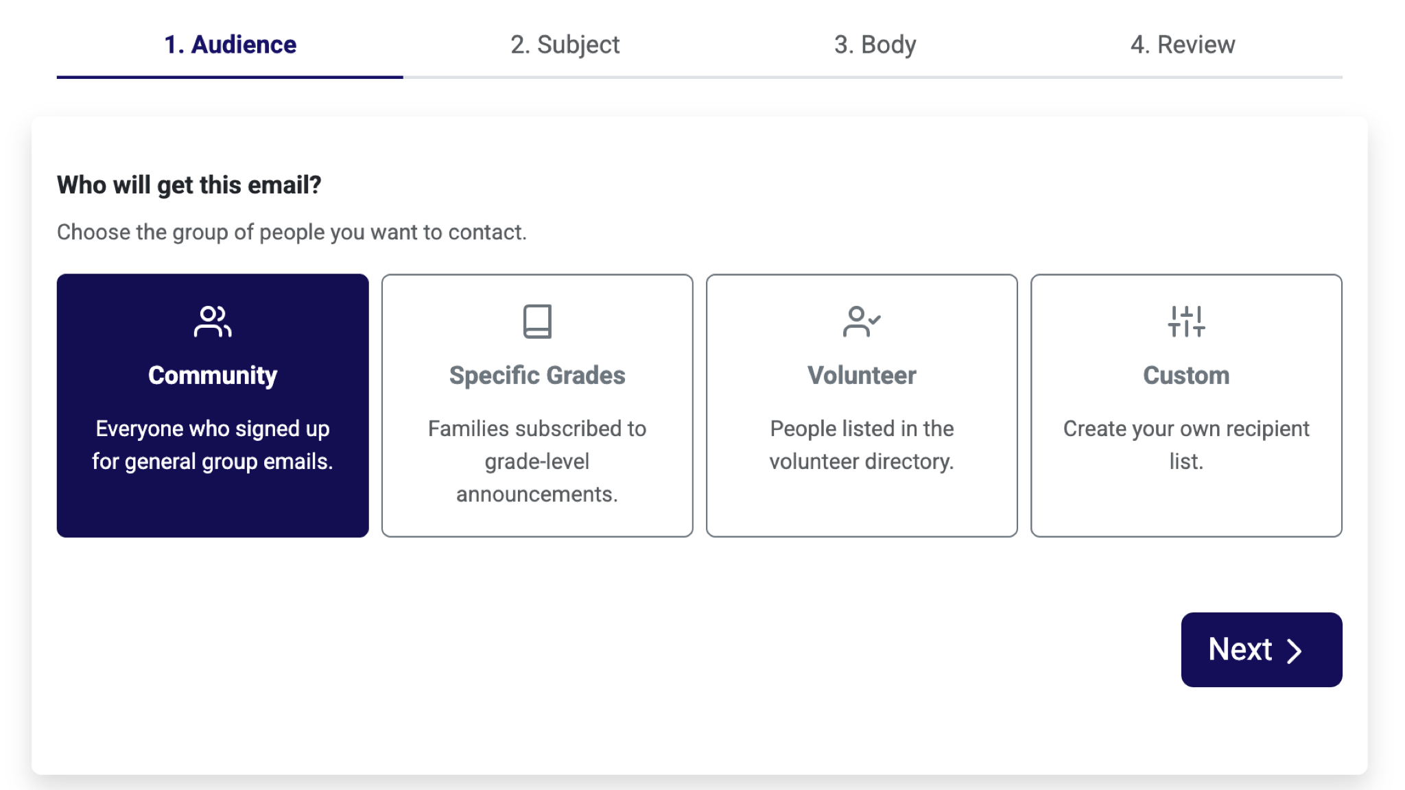 email dashboard screenshot